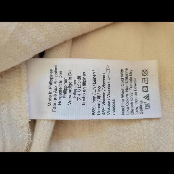 NWOT J CREW size 0 cream high-waisted linen pants - Picture 4 of 4